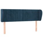 vidaXL Tête de lit avec oreilles Bleu foncé 147x23x78/88 cm Velours