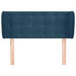 vidaXL Tête de lit avec oreilles Bleu foncé 83x23x78/88 cm Velours