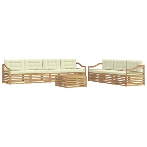 vidaXL Ensemble de canapés d'extérieur 8 Pièces Blanc et crème