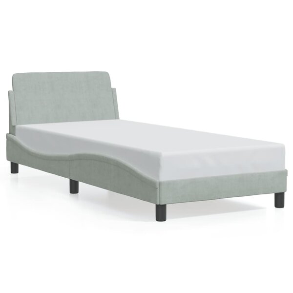 vidaXL Cadre de lit Dover gris clair 90x190 cm velours