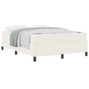 vidaXL Cadre de lit avec matelas Crème 140 x 190 cm tissu