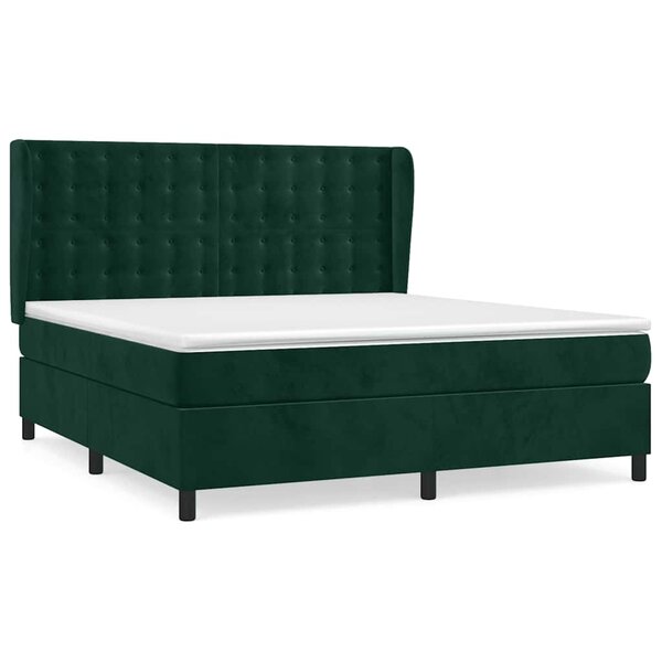 vidaXL Sommier à lattes de lit et matelas Vert foncé 180x200cm Velours