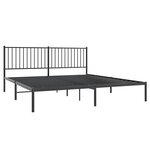 vidaXL Cadre de lit métal sans matelas avec tête de lit noir 183x213cm