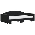 vidaXL Lit de jour avec lit gigogne et matelas noir 100x200 cm velours