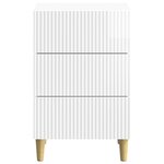 vidaXL Cabinet de chevet avec tiroir Blanc brillant 43 x 41 x 66 5 cm