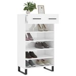 vidaXL Armoire à chaussure Blanc brillant 60x35x105 cm Bois ingénierie