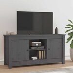 vidaXL Meuble TV Gris 103x36 5x52 cm Bois de pin massif