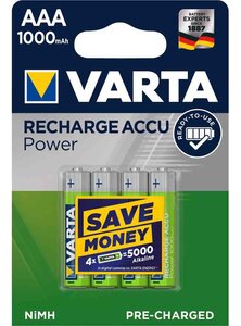 4 Batteries Rechargeables NiMH AAA 1.2 V 1000 mAh VARTA