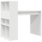 vidaXL Bureau d'écriture Blanc Bois d'ingénierie Moyen Rangements