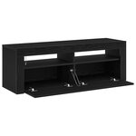 Meuble TV vidaXL avec LED Chêne Noir 120x35x40 cm Bois d'ingénierie