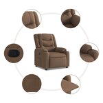 vidaXL Fauteuil inclinable Marron Tissu