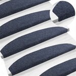 vidaXL Tapis d'escalier auto-adhésifs 15 Pièces Bleu 80 x 24 5 x 3 5 cm