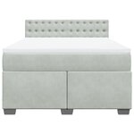 vidaXL Sommier à lattes de lit et matelas Gris clair 140x200cm Velours