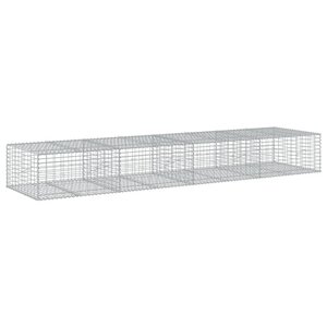vidaXL Panier gabion avec couvercle 400x100x50 cm fer galvanisé