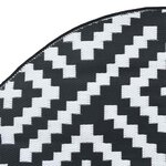 vidaXL Tapis d'extérieur ARAKIL blanc et noir Ø200 cm PP