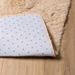 vidaXL Tapis shaggy à poils longs NAVARRA beige 120x120 cm polyester