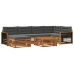 vidaXL Ensemble de canapés d'extérieur 7 pc Naturel et Anthracite
