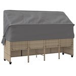vidaXL Chaise longue avec auvent et coussins beige résine tressée