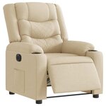vidaXL Fauteuil inclinable électrique Crème Tissu