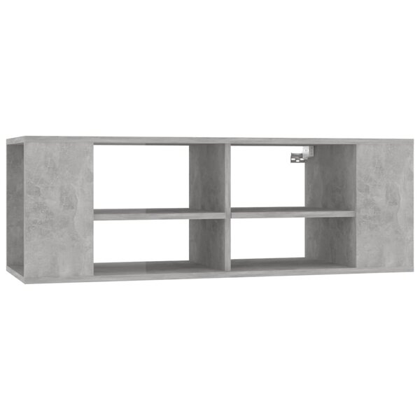 vidaXL Meuble TV mural Gris béton 102x35x35 cm Aggloméré