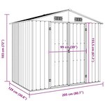 vidaXL Abri de jardin Vert 205x129x183 cm Acier galvanisé