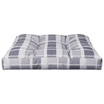 vidaXL Coussin de palette motif à carreaux gris 70x70x12 cm tissu