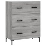 vidaXL Buffet haut Sonoma gris 69 5x34x180 cm Bois d'ingénierie