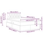 vidaXL Lit avec rangement et matelas Gris foncé 120 x 200 cm
