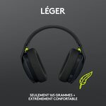 Casque gaming sans fil Logitech - G435 LIGHTSPEED - NOIR - Léger Bluetooth avec micro intégré pour Dolby Atmos, PC, PS4, PS5, Mobile