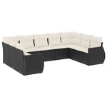 vidaXL Salon de jardin 9 Pièces avec coussins noir résine tressée