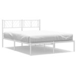 vidaXL Cadre de lit métal sans matelas et tête de lit blanc 120x200 cm
