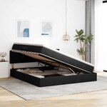 vidaXL Lit de rangement LED avec matelas Noir 180 x 200 cm Tissu