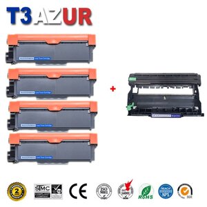 Kit Tambour+ 4 Toners compatibles avec Brother TN2320 DR2300 pour Brother DCP-L2500D DCP-L2520DW DCP-L2540DN DCP-L2560DW