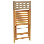 vidaXL Chaises de jardin pliantes lot de 8 beige rotin et bois massif