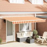 vidaXL Auvent Rétractable Multicolore et Jaune et Orange et Blanc