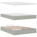 vidaXL Cadre de lit ottoman avec matelas gris clair 140x200 cm velours