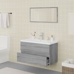 vidaXL Meubles de salle de bain Sonoma gris Bois d'ingénierie