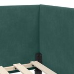 vidaXL Cadre de lit d'angle Vert foncé 100 cm x 200 cm tissu
