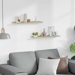 vidaXL Étagères murales 2 Pièces blanc et chêne sonoma 60x9x3 cm