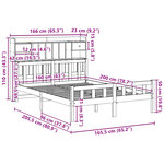vidaXL Lit bibliothèque sans matelas blanc 160x200 cm bois pin massif