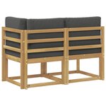 vidaXL Canapé d’extérieur milieu et coin avec coussin 2 Pièce Blanc