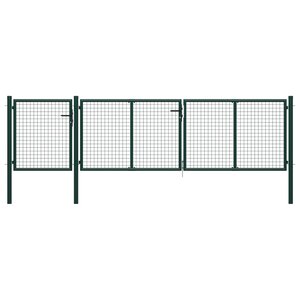 vidaXL Portail de jardin Acier 400 x 75 cm Vert