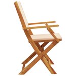 vidaXL Chaises de jardin pliantes lot de 8 beige tissu et bois massif
