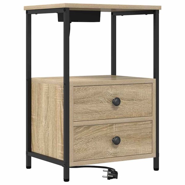 vidaXL Cabinet de chevet avec tiroir Chêne Sonoma 40 x 31 x 60 cm