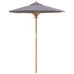 vidaXL Parasol de jardin Ø 180 x 230 cm Bambou Rond Gris foncé