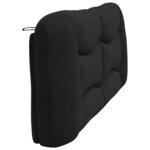 vidaXL Coussin de tête de lit noir 200 cm tissu