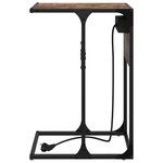 vidaXL Table de chevet Chêne fumé 41.5 x 26 x 60.5 cm