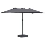 vidaXL Parasol de jardin Anthracite 385 x 209 x 244 cm tissu
