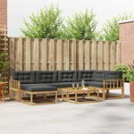 vidaXL Ensemble de canapés d'extérieur 7 Pièces Blanc et anthracite
