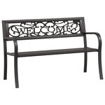 vidaXL Banc de jardin 125 cm Acier Noir